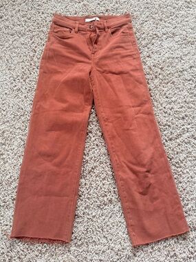 eunina Wide-Leg Jeans in Rust Orange